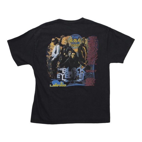 Vintage 2010 Black Eyed Peas The End Tour Band Short Sleeve T Shirt Top sz L - Picture 2 of 4